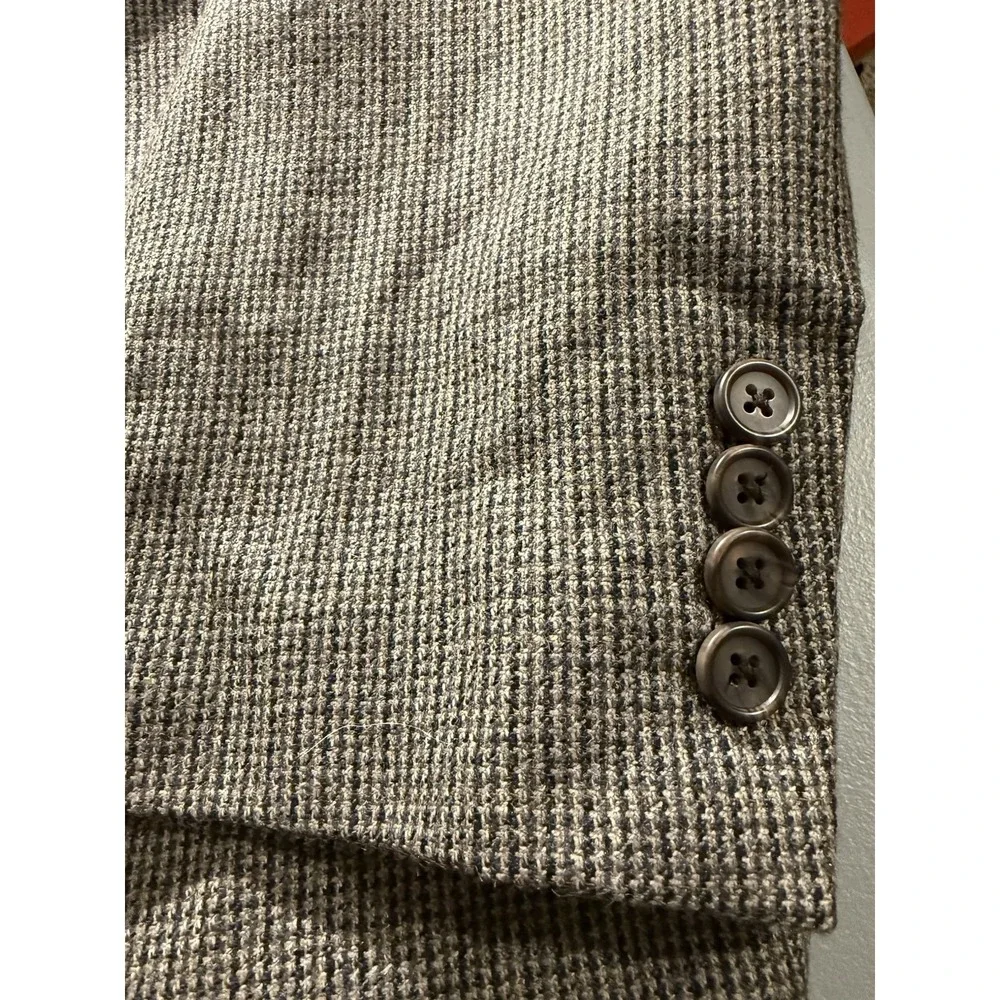 Lauren Ralph Lauren Sport Coat Blazer 46R Brown Lambswool‎  Houndstooth Jacket
